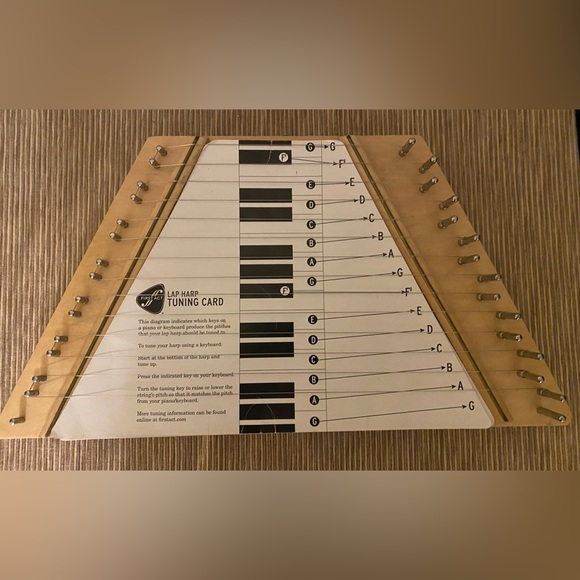 Vintage Wood Lap Harp by First Act with song cards - Picture 2 of 3